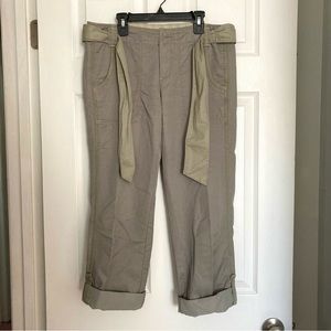 Anthropologie Hei Hei Green Belted Convertible Length Casual Pants
